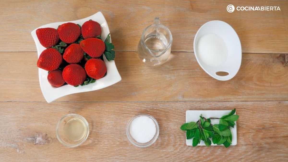 ingredientes para preparar granizado de fresas