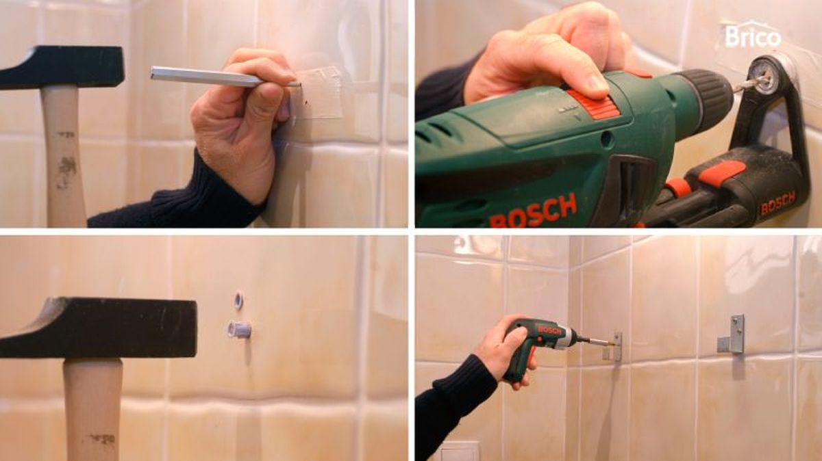 Fijar los soportes para colgar el espejo