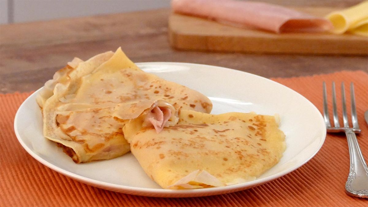 Receta de crepes de jamón y queso