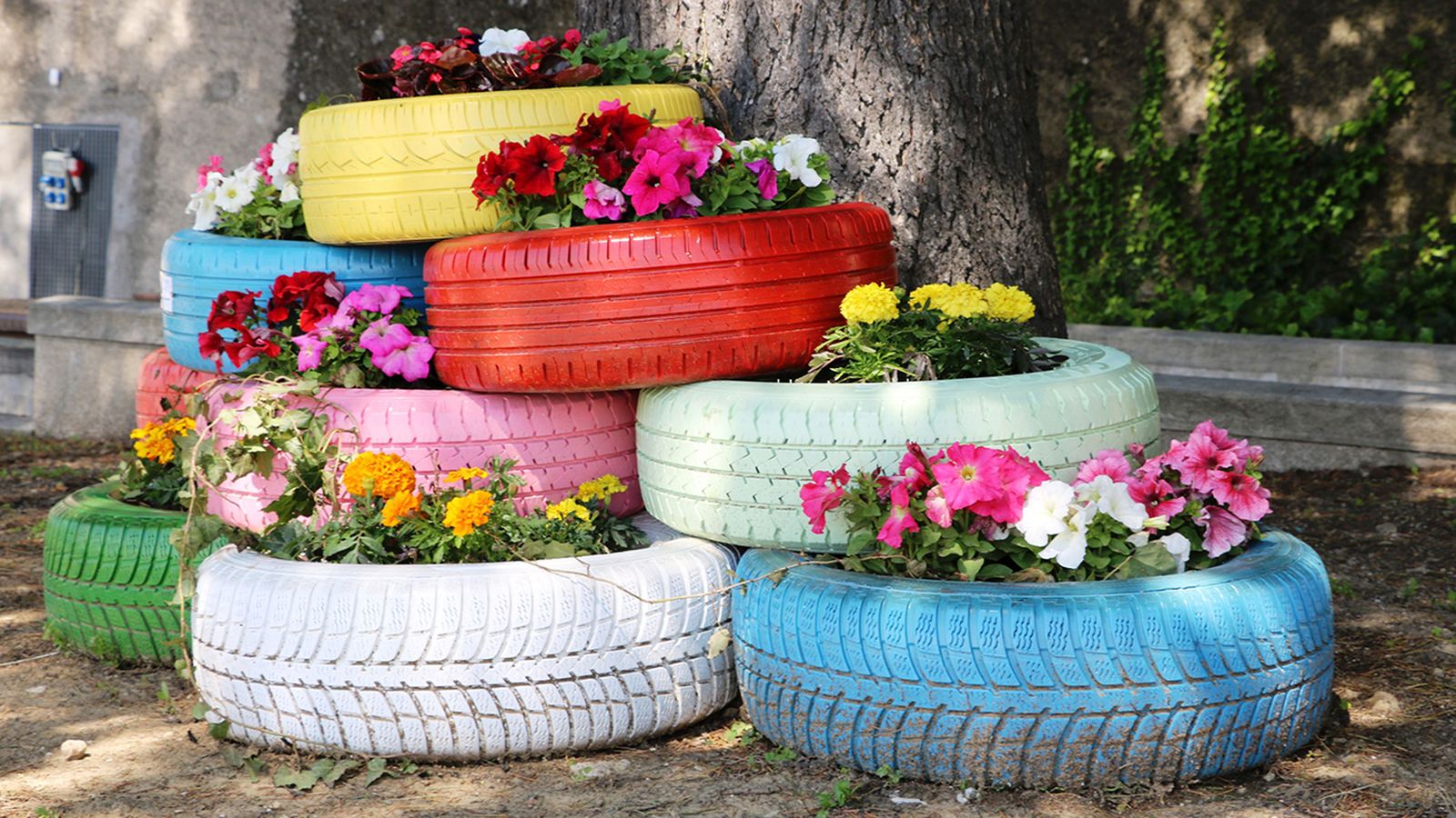 Reciclar neumáticos para el jardín 1