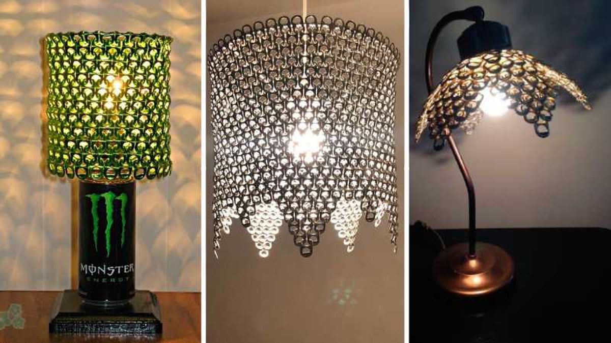 Lámparas creadas con anillas de latas / Foto 1: Pinterest @javies333 Foto 2: Pinterest @maartsartesanatos Foto 3: Pinterest @josouzaimoveis