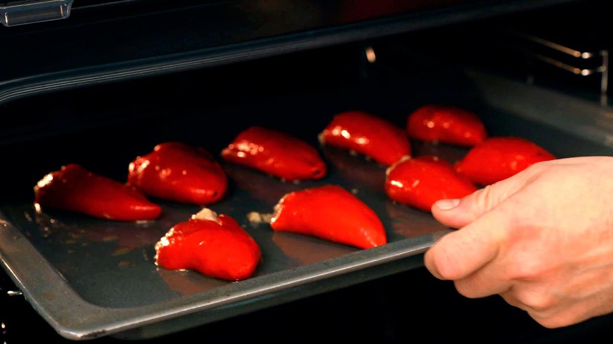 Receta de pimientos rellenos veganos de setas  paso 5