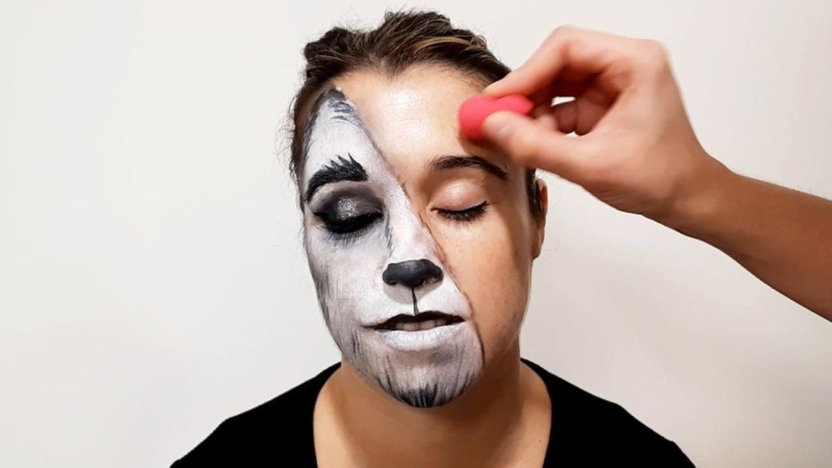 Cómo hacer el maquillaje de Caperucita y el Lobo - paso 7