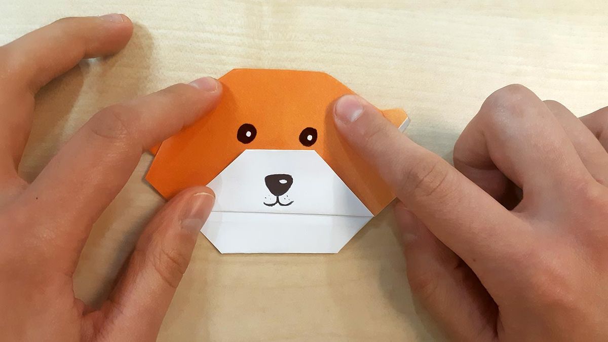 como hacer un perro shiba inu de origami paso 8