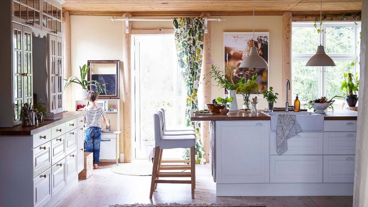 Cocina con decoración rústica.