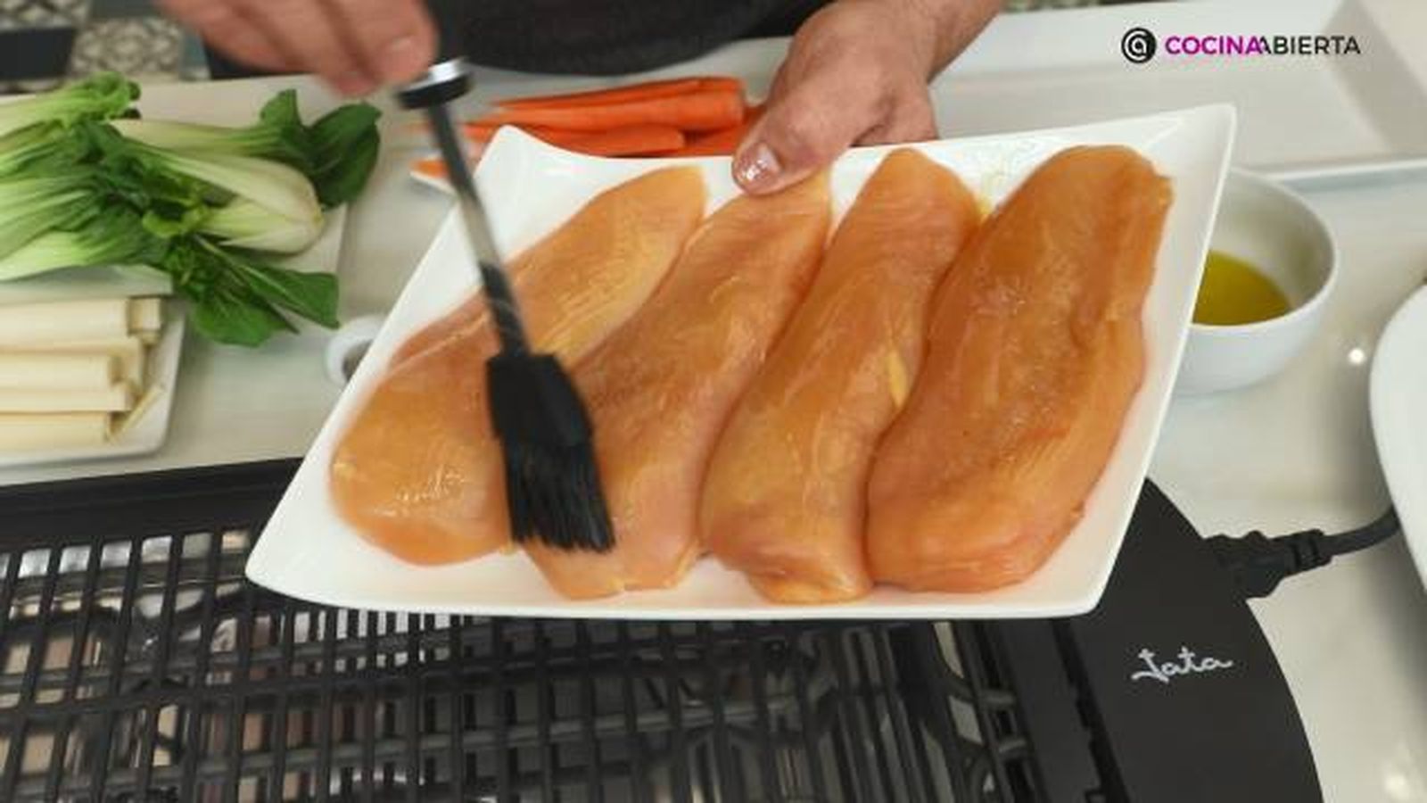 JATA Pollo brasa verduras paso 1