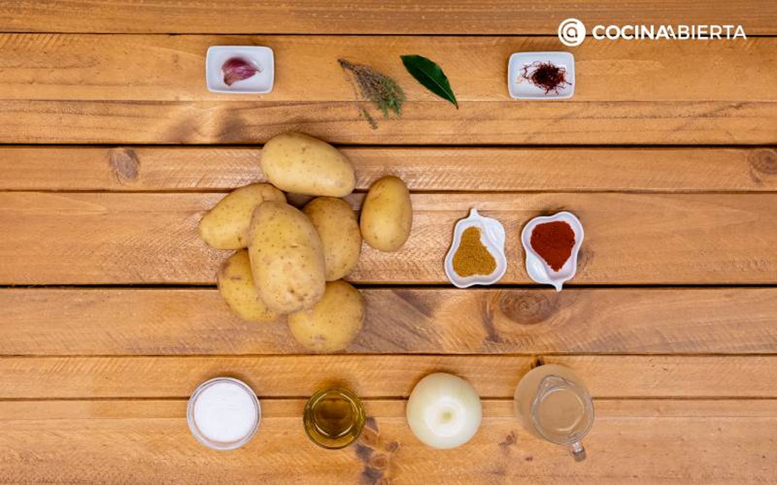 Ingredientes para hacer la receta de patatas viudas