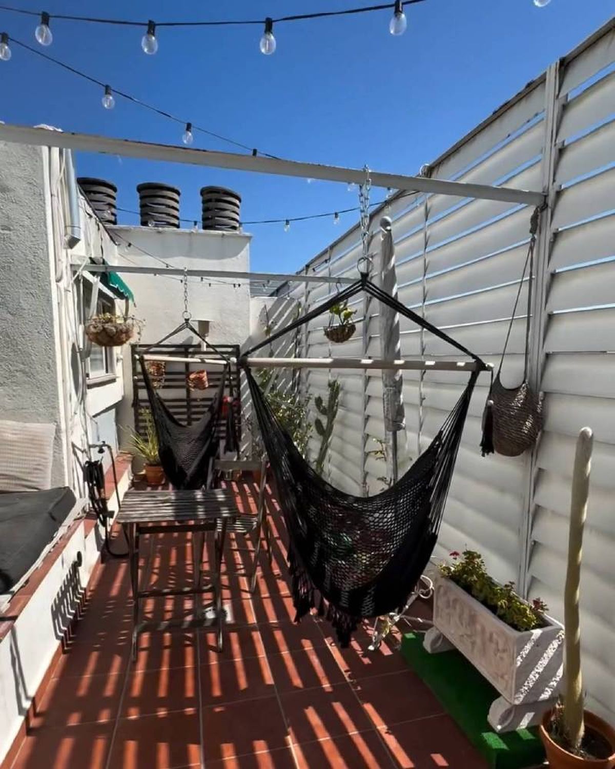 La terraza de la casa de Madrid de la casa de Penélope Guerrero.