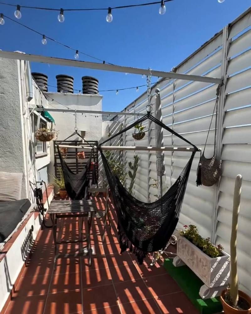 La terraza de la casa de Madrid de la casa de Penélope Guerrero.