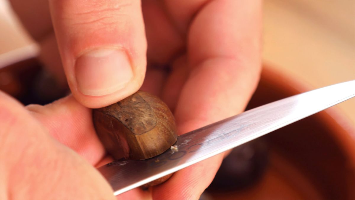 Receta castañas asadas  paso 1