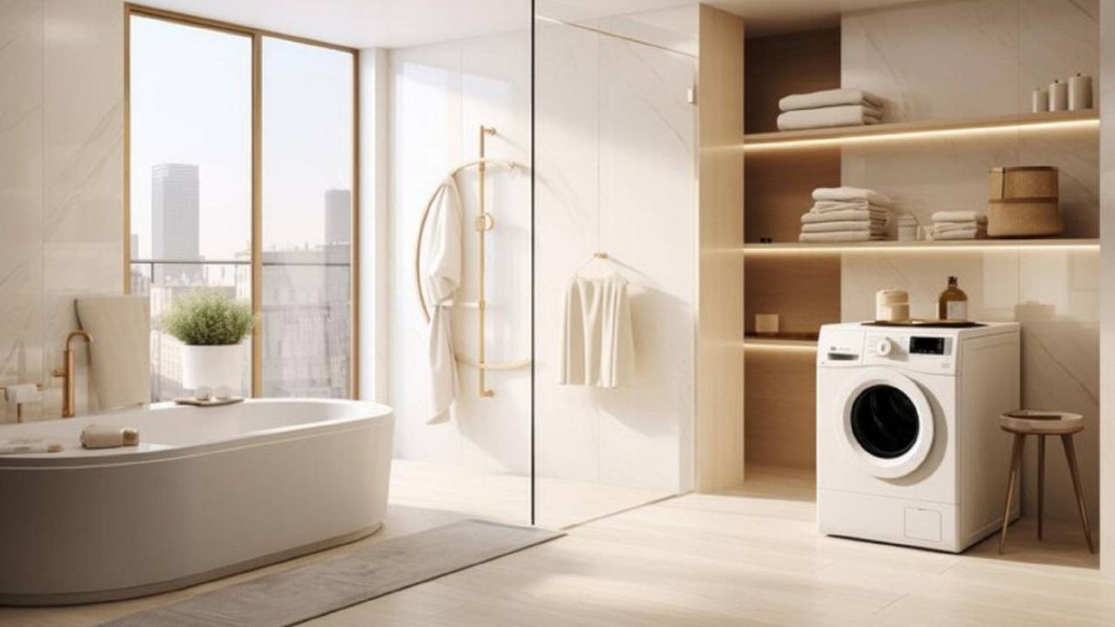 Soluciones para integrar la lavadora en el cuarto de baño 1