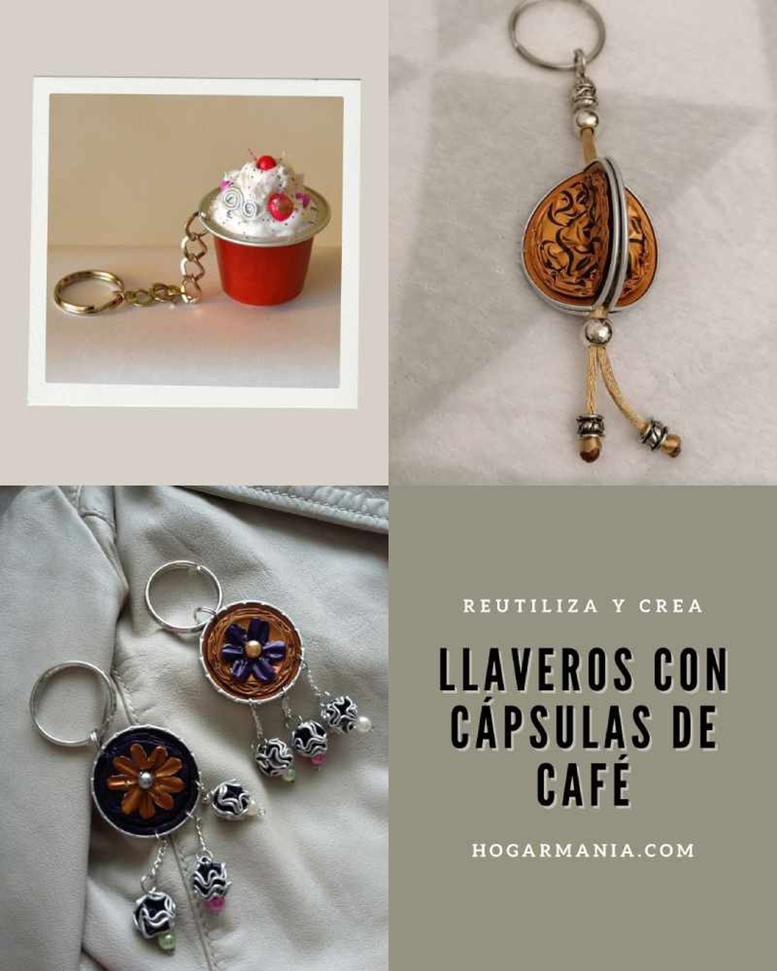 Llaveros DIY con cápsulas de café Nespresso / Imagen: Pinterest