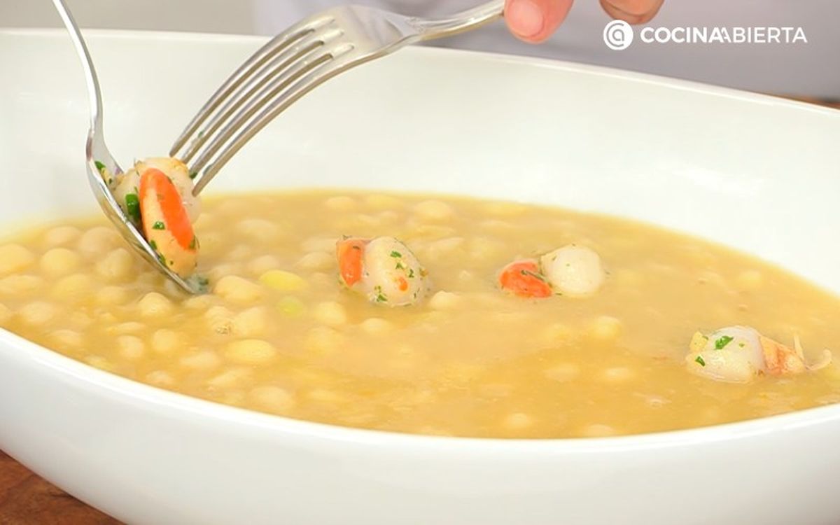 Distribuye las vieiras