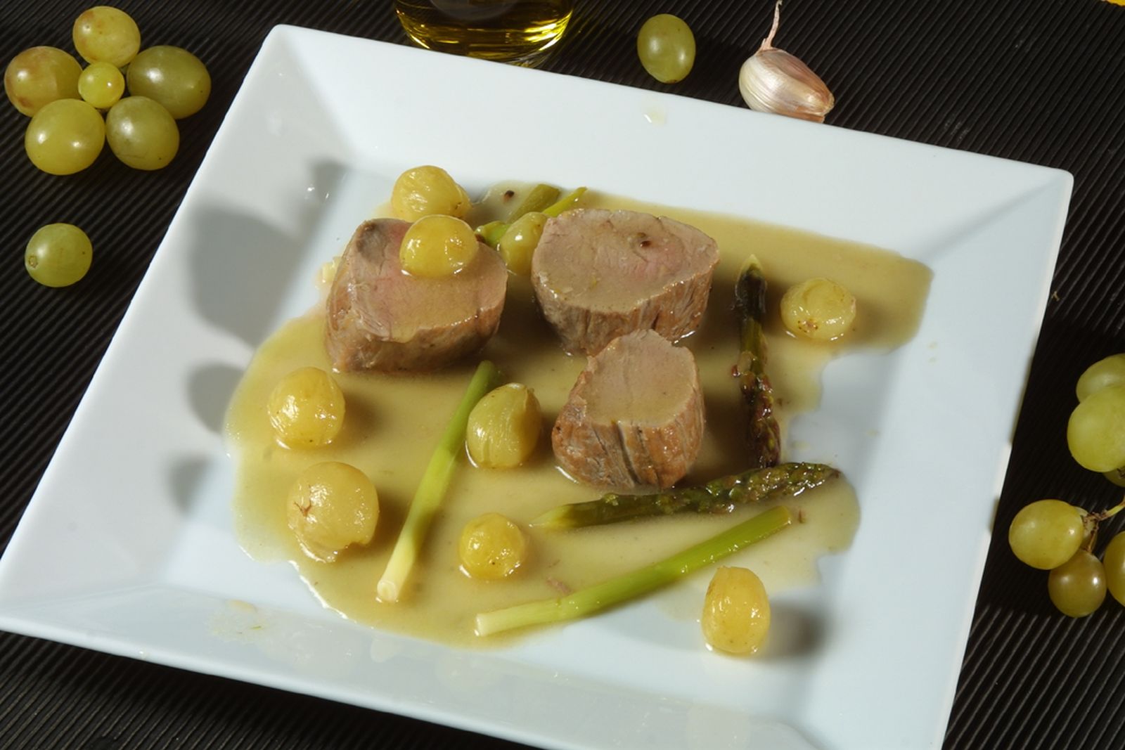 Solomillo de cerdo con uvas
