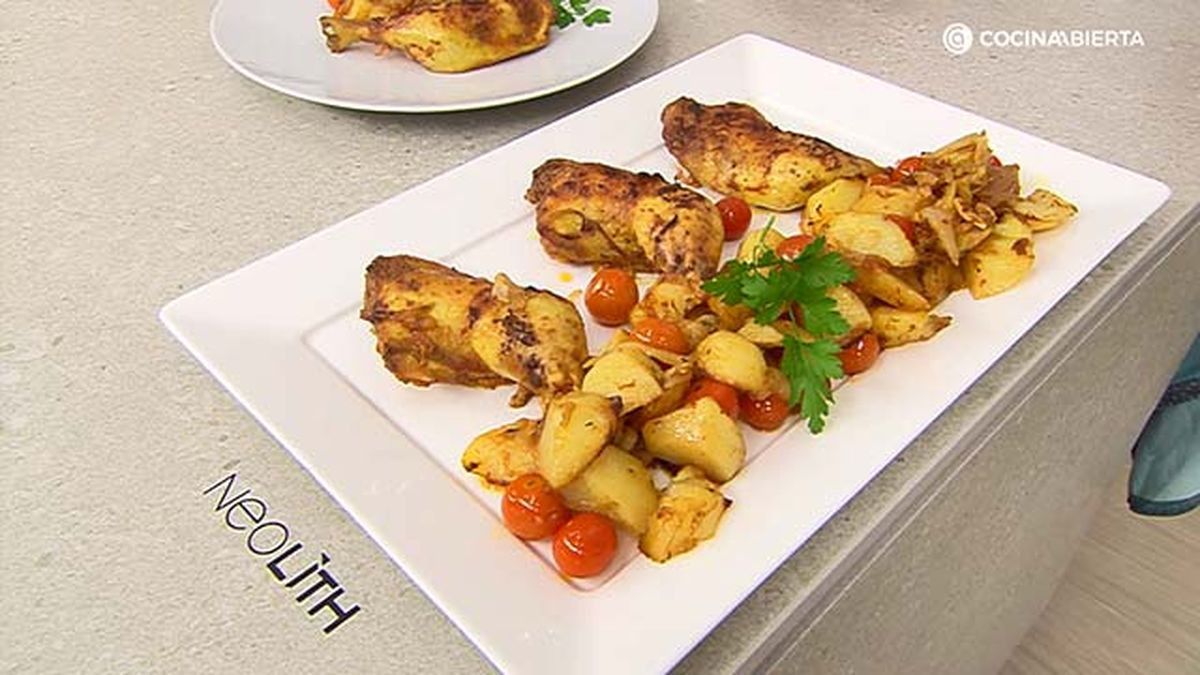 receta pollo al estilo turco patatas cebolla paso7
