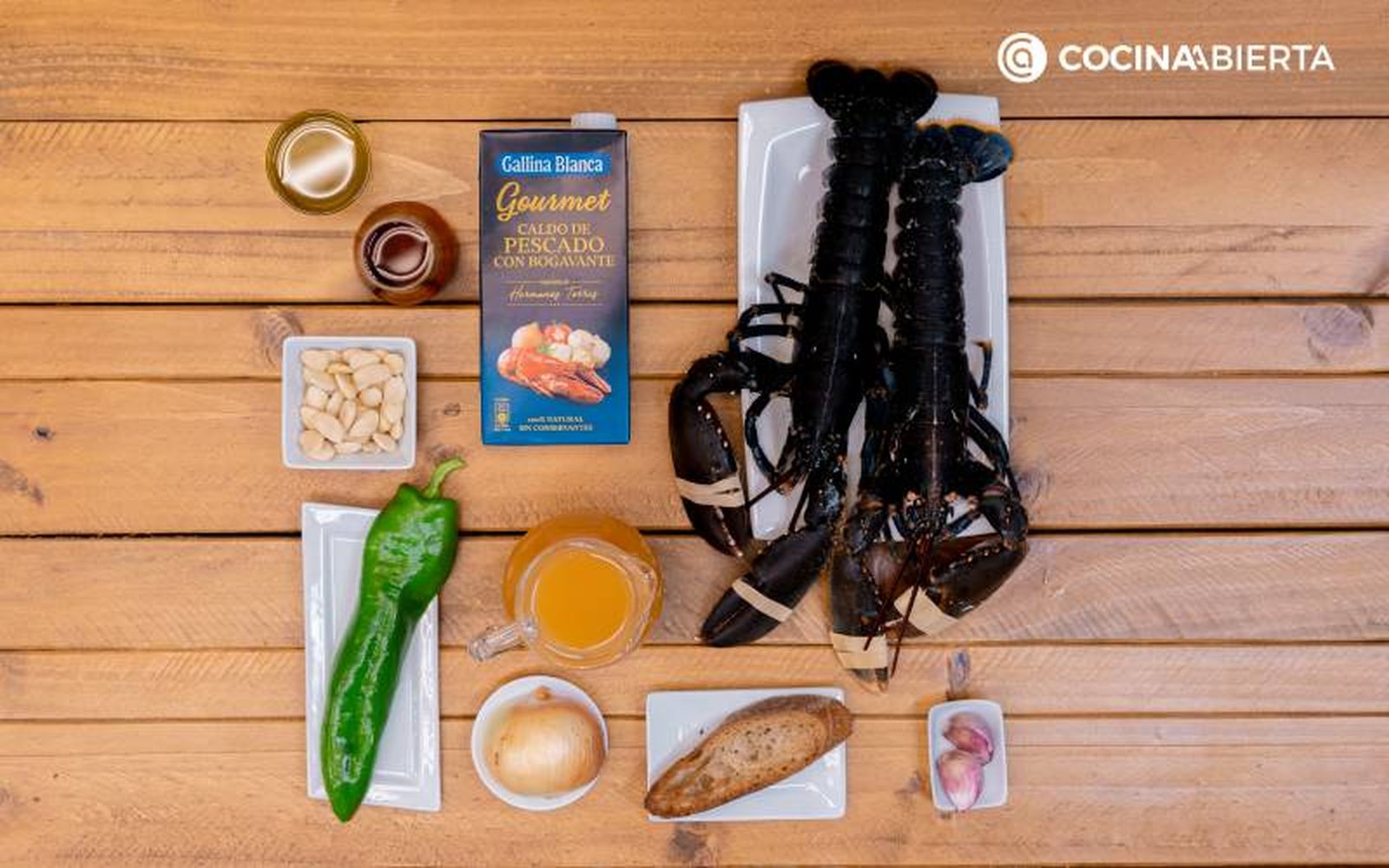 Ingredientes de la receta de sopa de bogavante