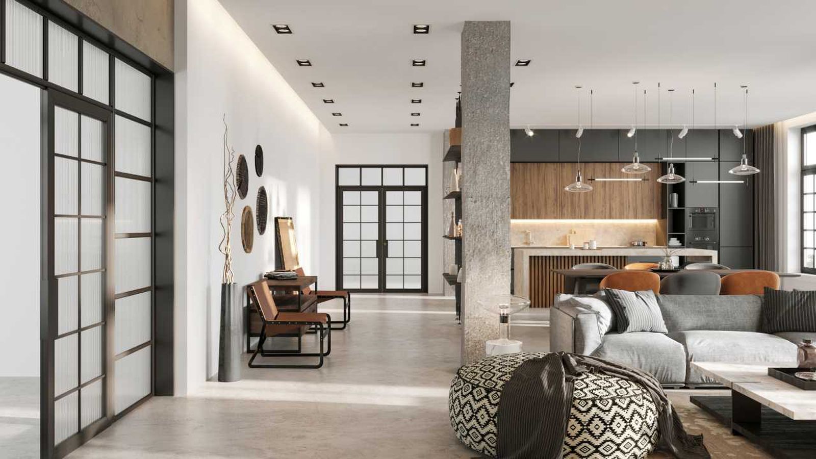 Loft pequeño de una planta.