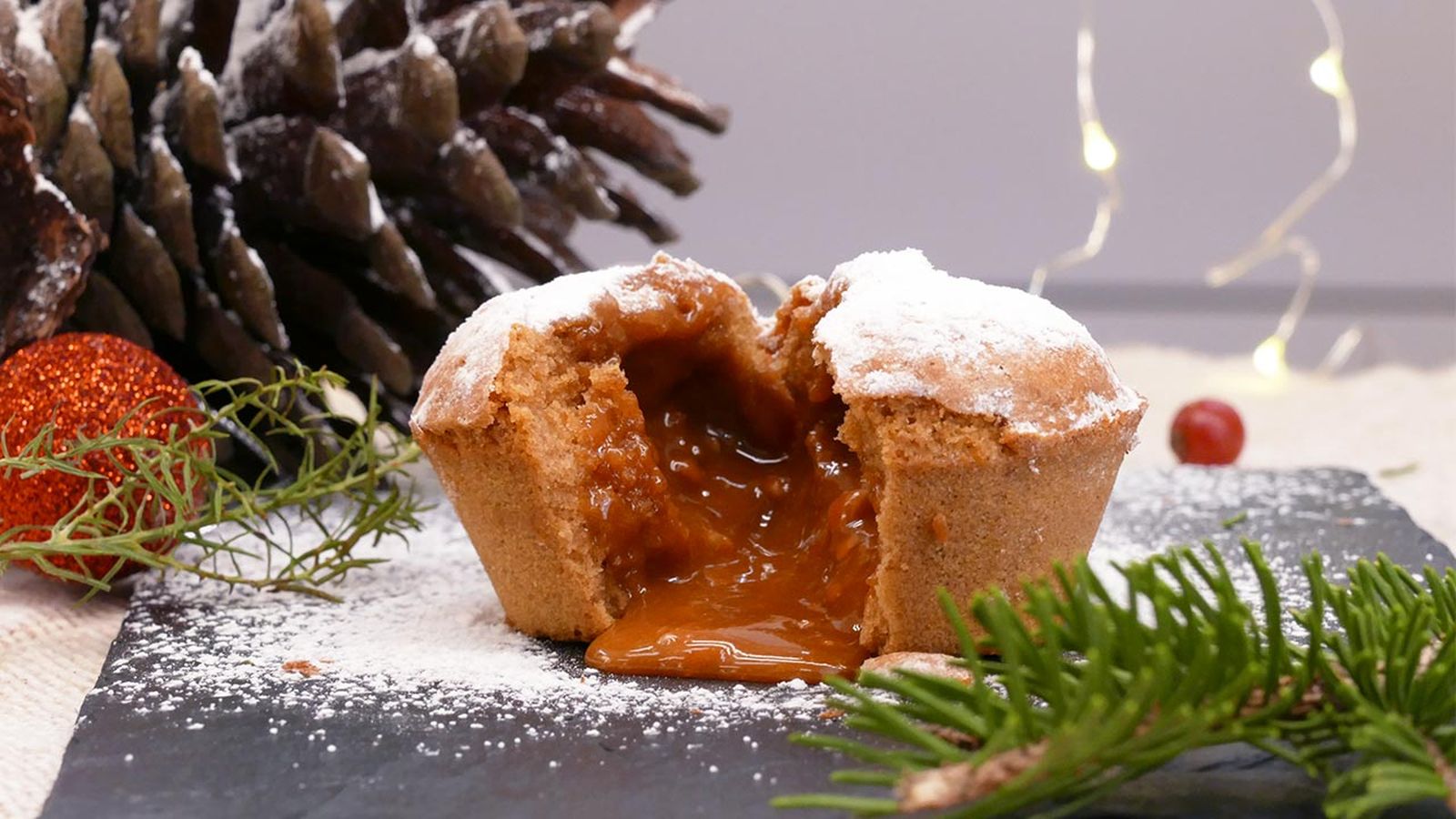 Receta de coulant de turrón para Navidad