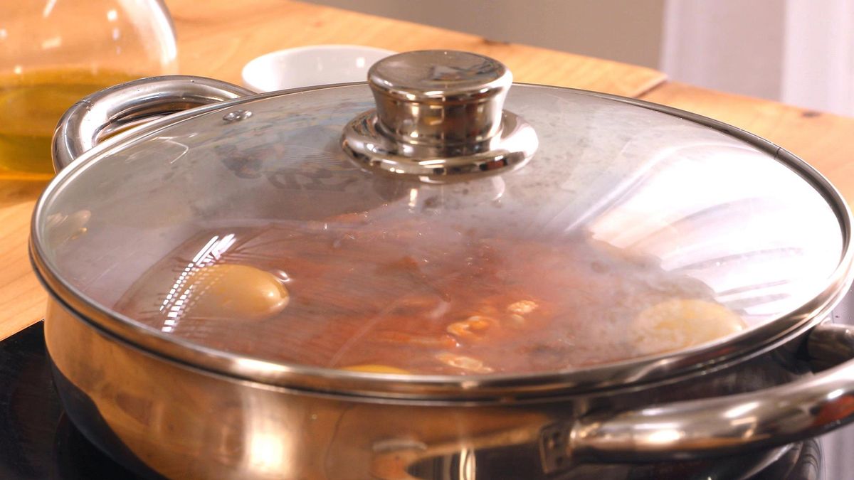 Jamón con tomate y huevo paso 4