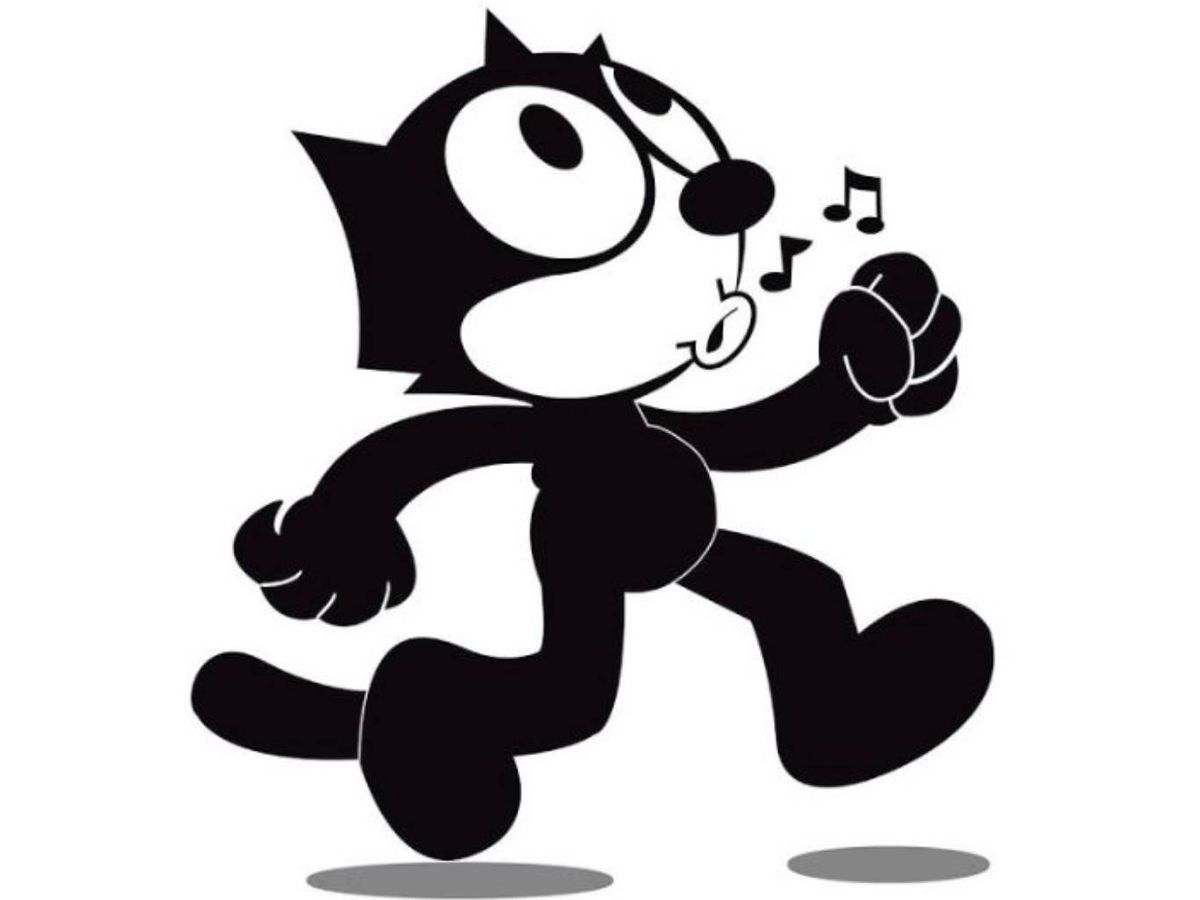 El Gato Félix, pionero de los dibujos animados y uno de los tuxedos más célebres.
