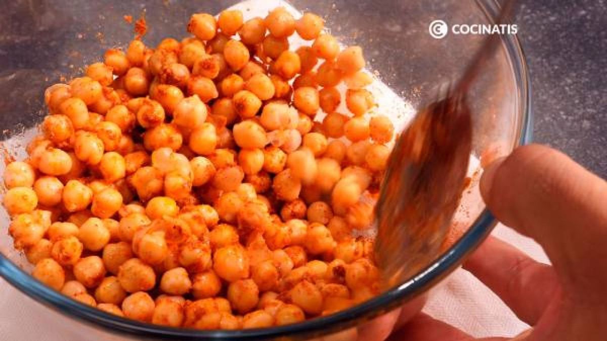 Garbanzos especiados al horno   Paso 2