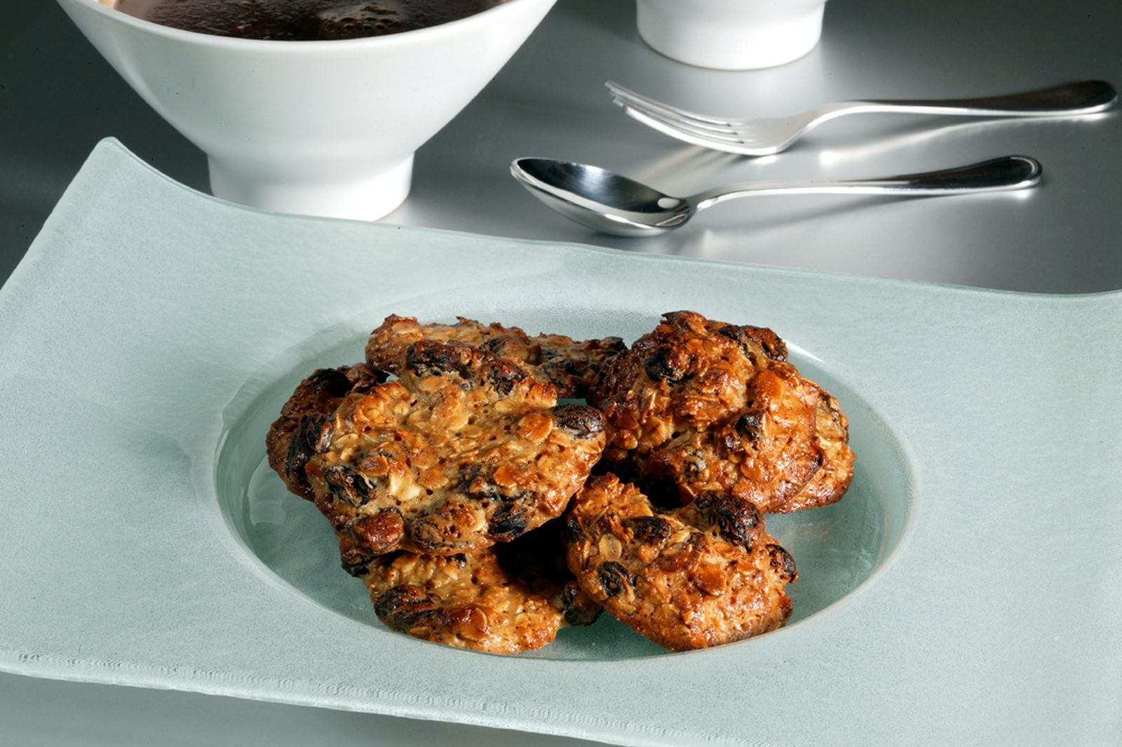 Galletas de avena y uvas pasas