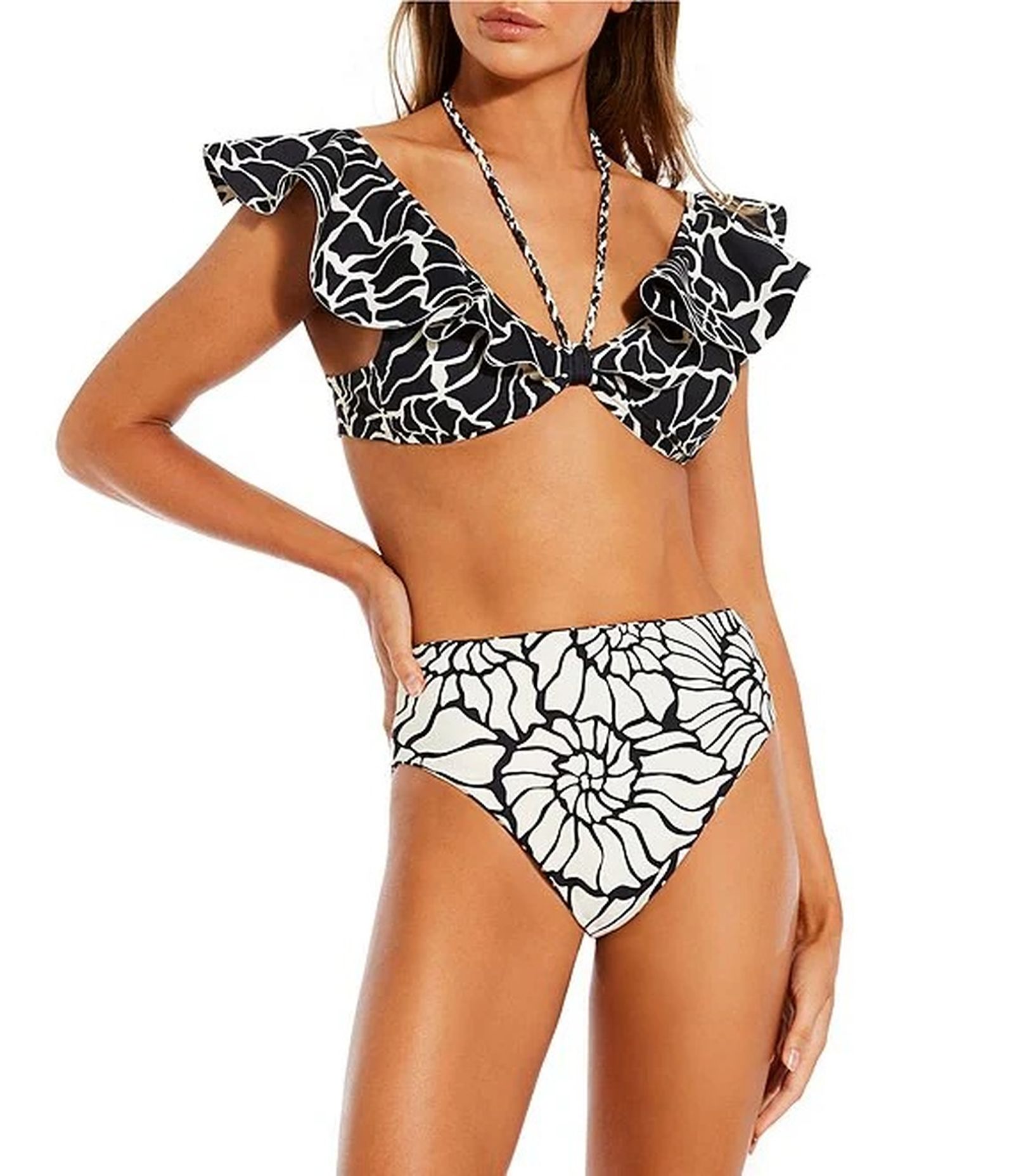 Bikini con volante en los hombros