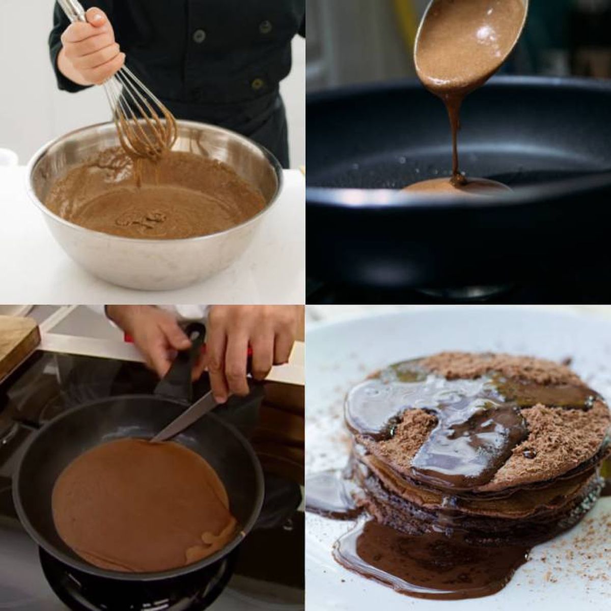 crepes masa de chocolate receta pasos