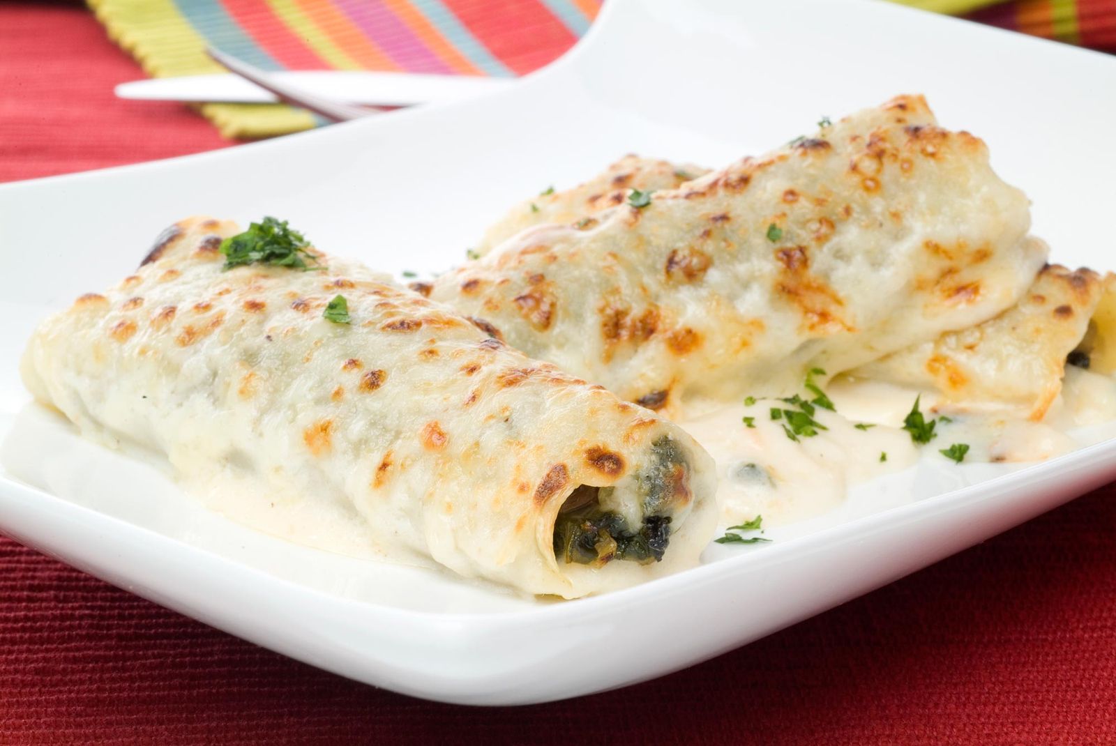 CANELONES DE ACELGAS Y CHAMPINONES