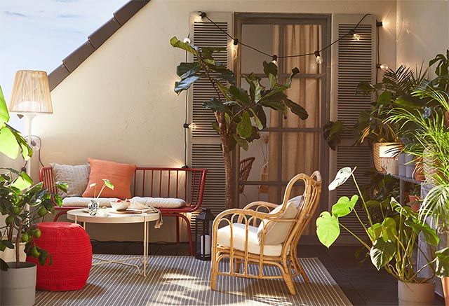 decorar jardin grande poco dinero banco ikea