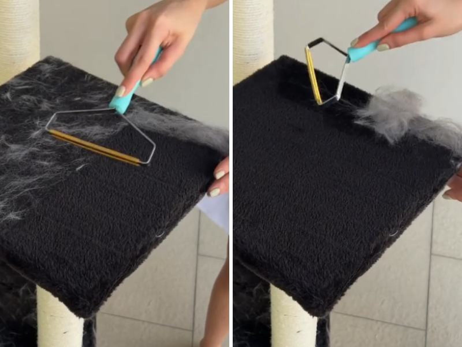 Los quitapelos son esenciales para limpiar rascadores de gato