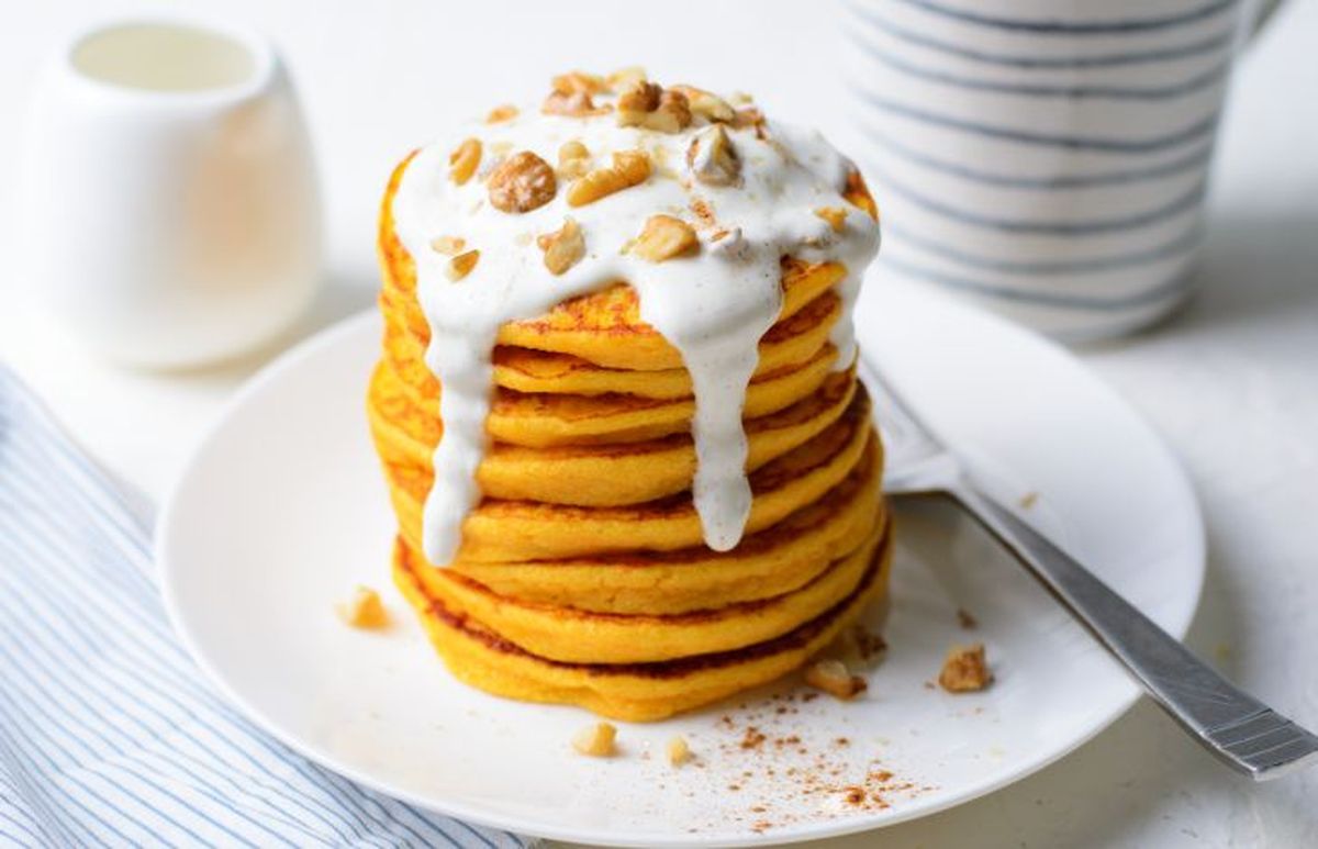 pancake de harina de avena con zanahoria