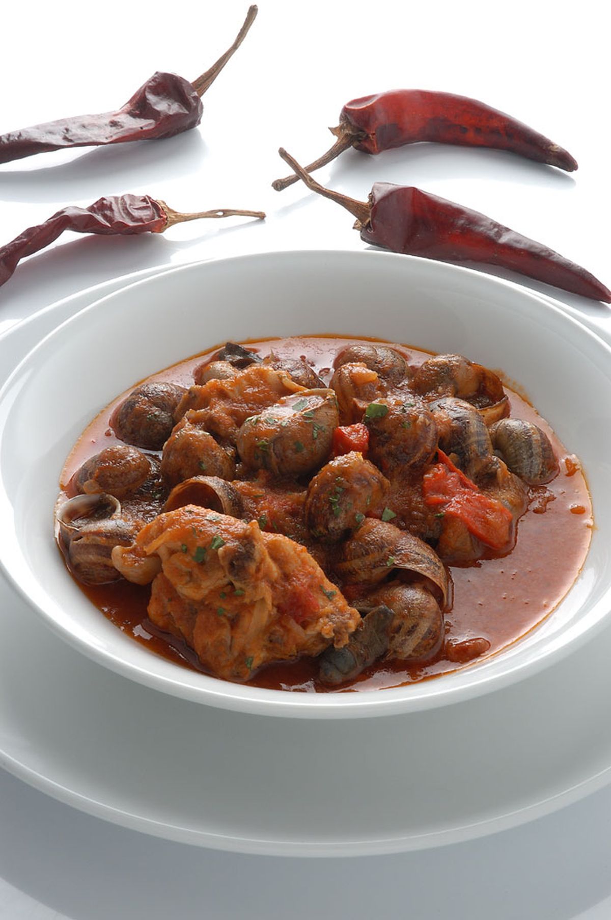 Conejo con caracoles