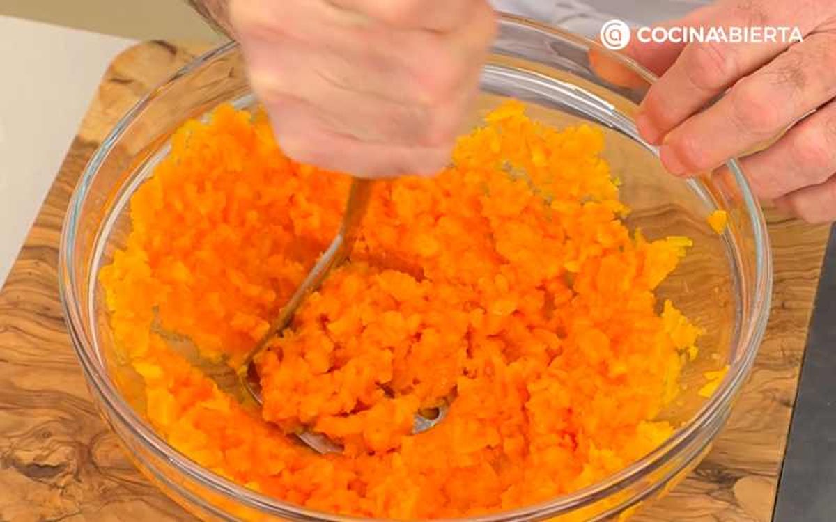 Tritura las zanahoria cocidas