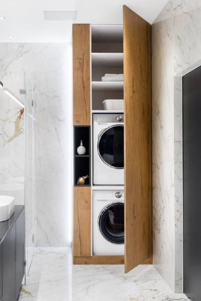 Soluciones para integrar la lavadora en el cuarto de baño 12