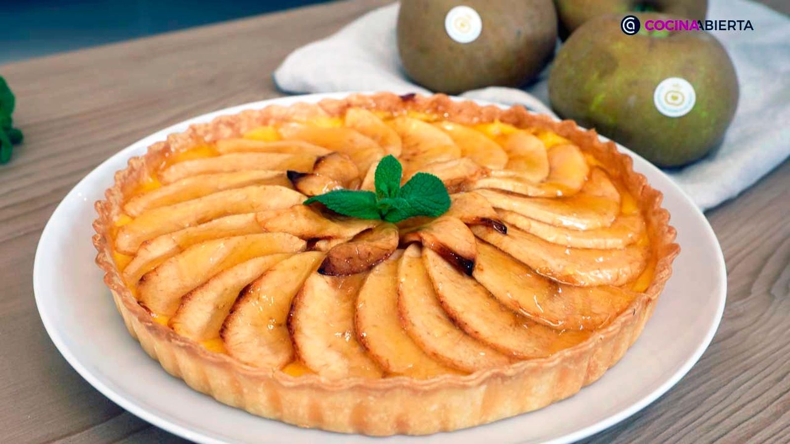 Receta de tarta de manzana con crema pastelera  Cocina Abierta