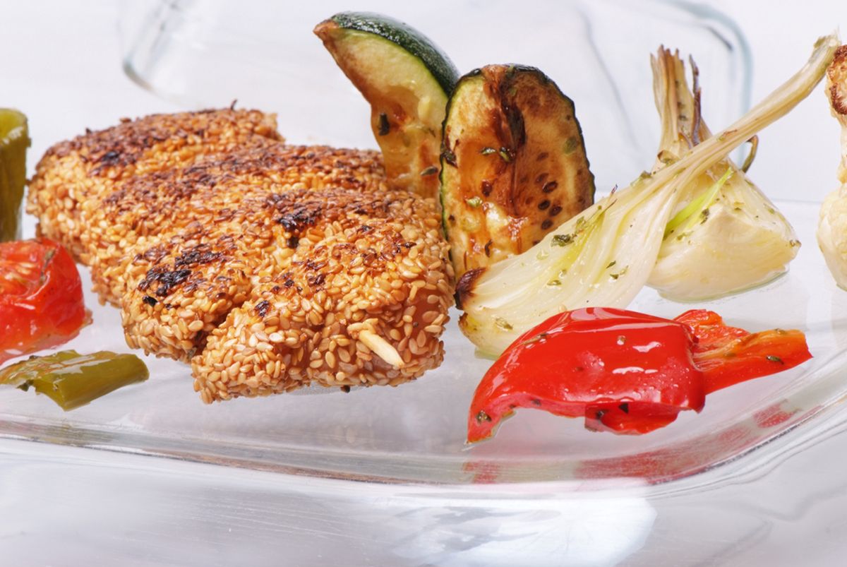 brochetas pollo sesamo l