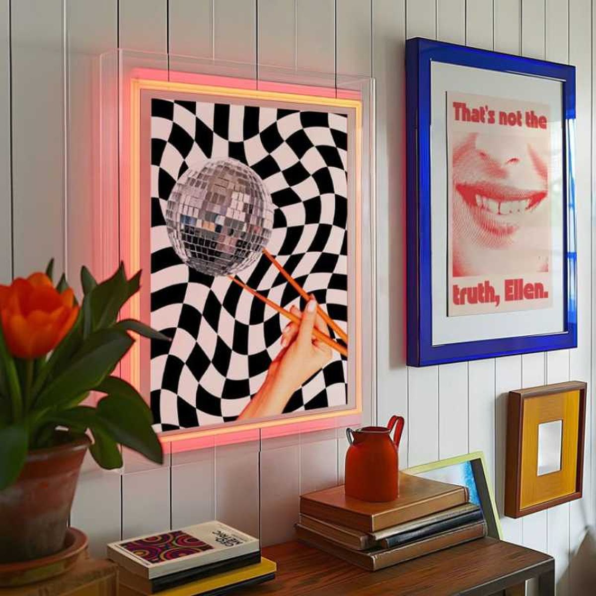 Cuadros de estilo disco aesthetic.