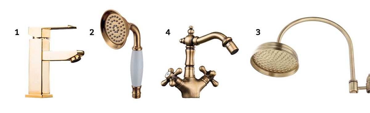 griferia baño dorado