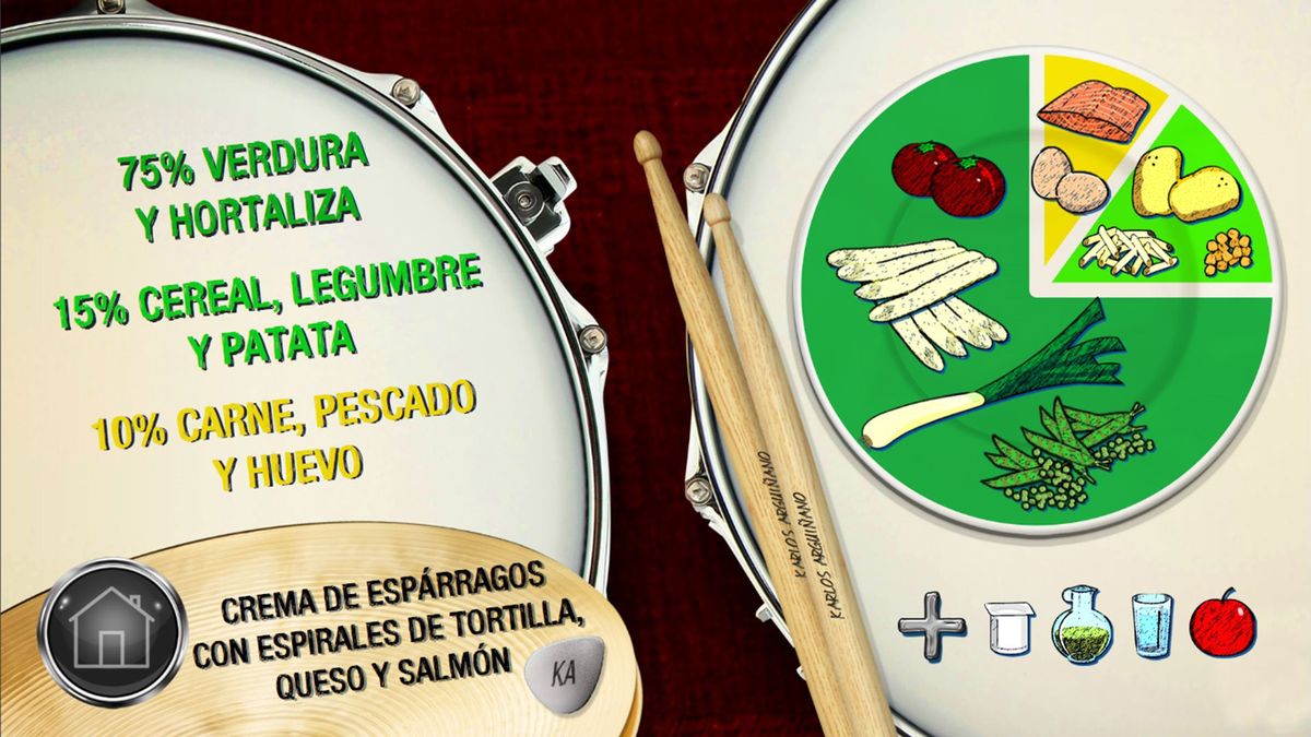 Plato equilibrado crema de esparragos