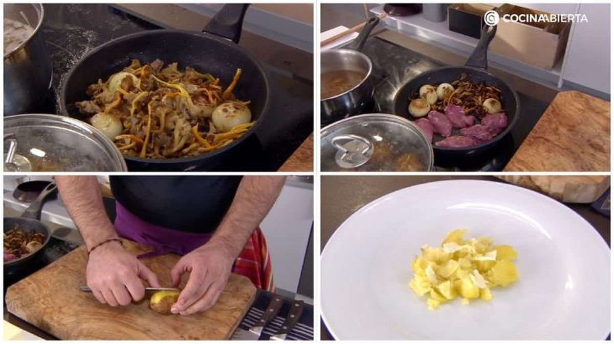 Los últimos pasos para cocinar pechugas de codorniz en salsa