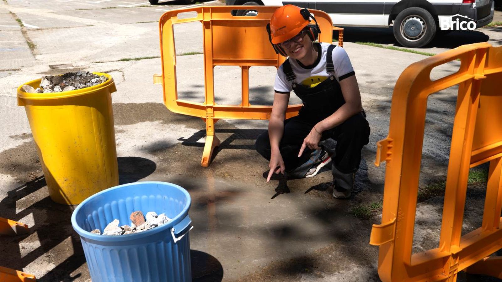 Suelo de hormigón recién reparado