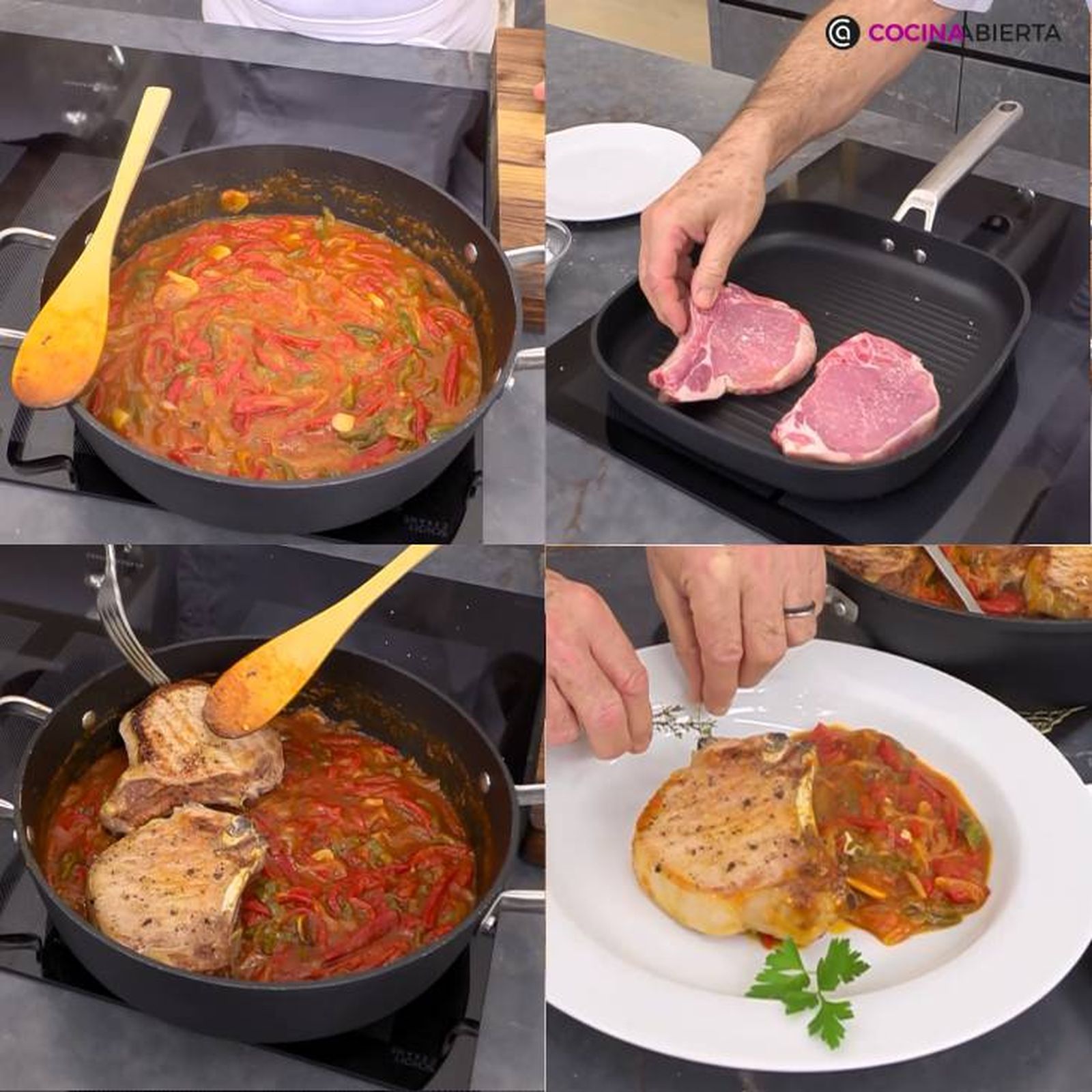 chuletas de cerdo a la riojana receta pasos