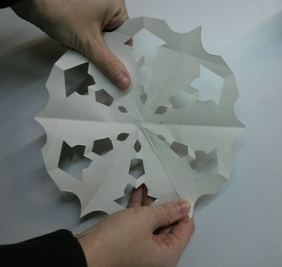 copos de nieve papel paso 10