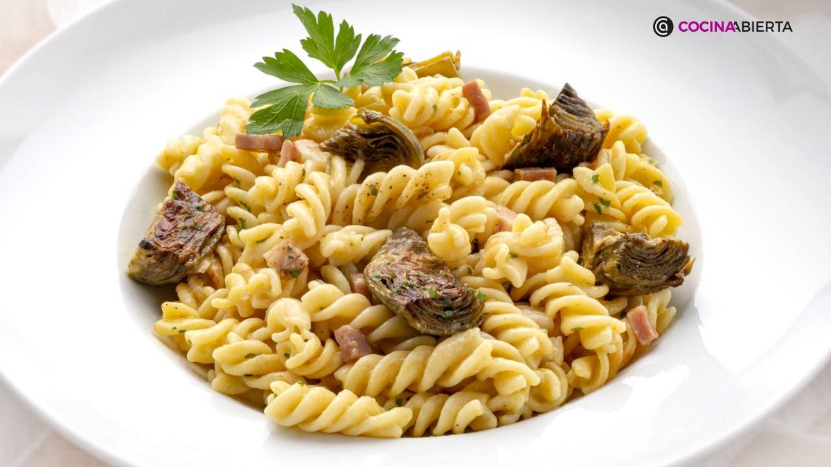 pasta con alcachofas receta