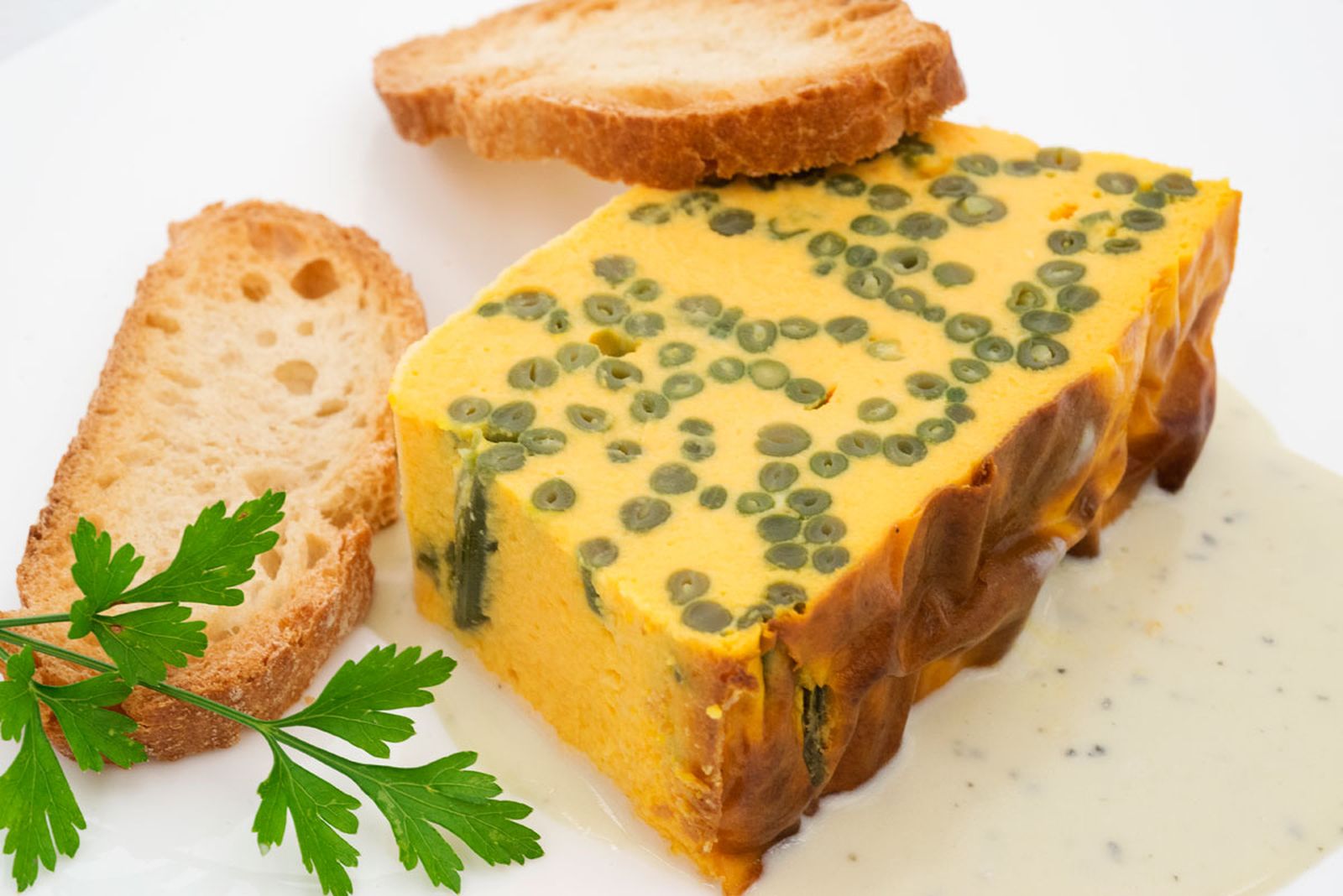 5221 Pastel de zanahorias y judías verdes con salsa roquefort (606) xl