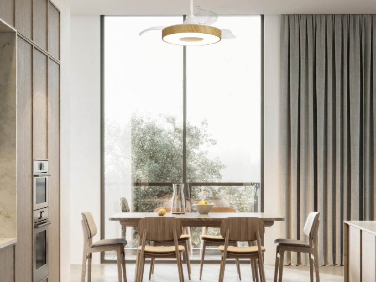 Ventilador de techo con luz retráctil Mantra Coin