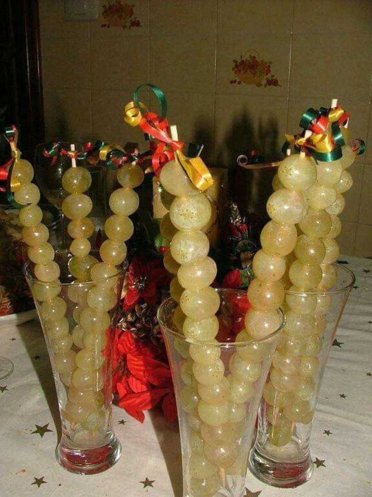 Idea para decorar las uvas en Nochevieja.