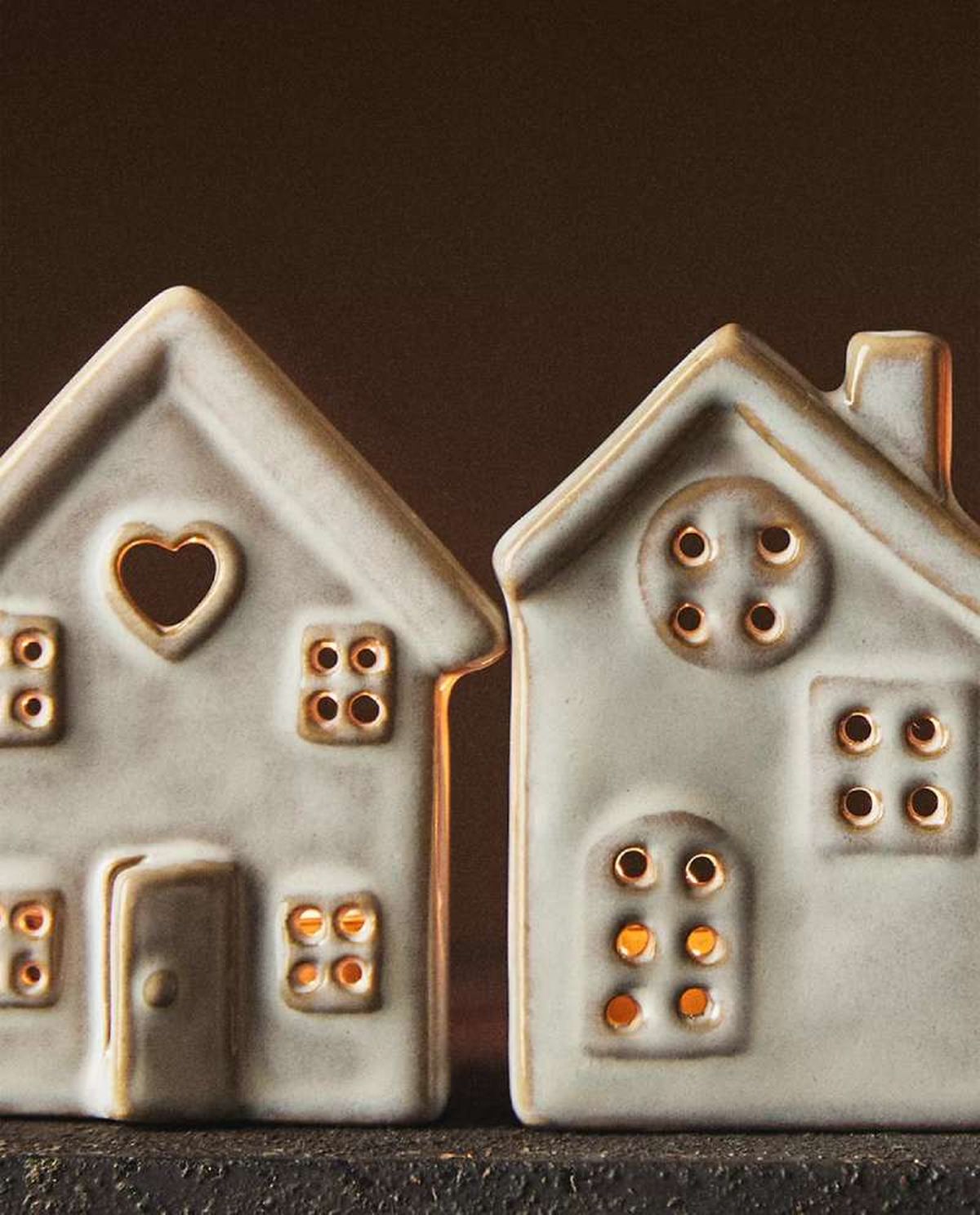 Casitas de Navidad portavelas.