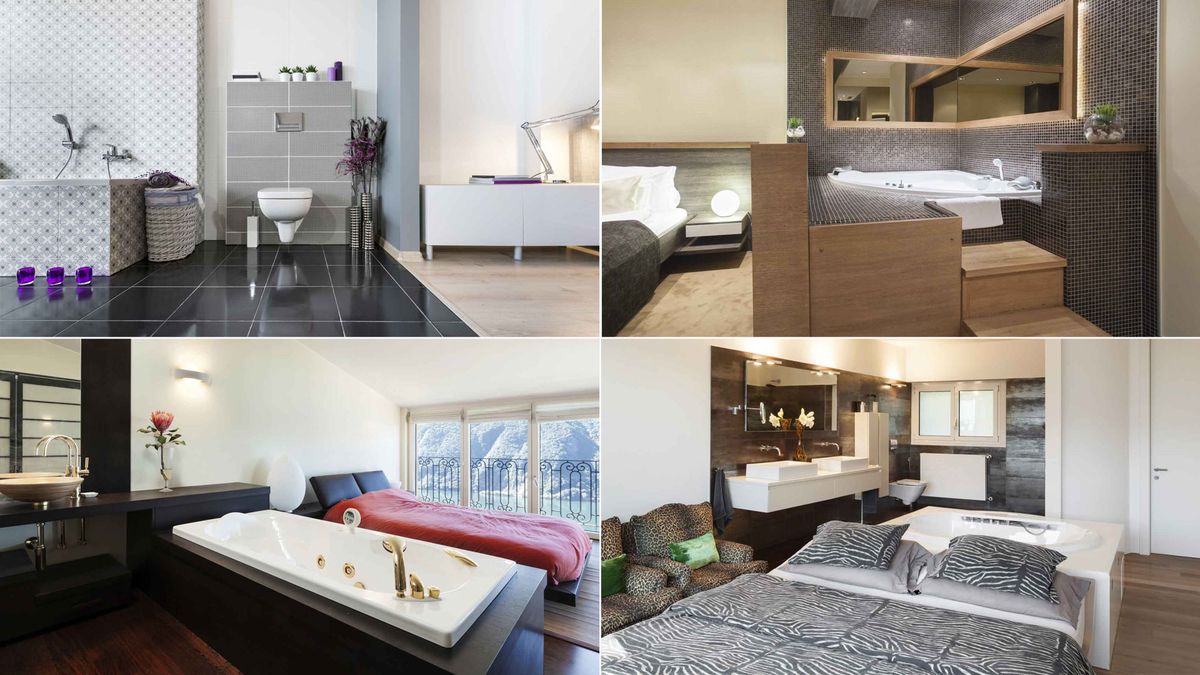 Decorar baños abiertos al dormitorio